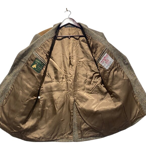 Vintage Brown Herringbone Harris Tweed Jacket - Picture 2 of 12